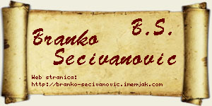 Branko Sečivanović vizit kartica